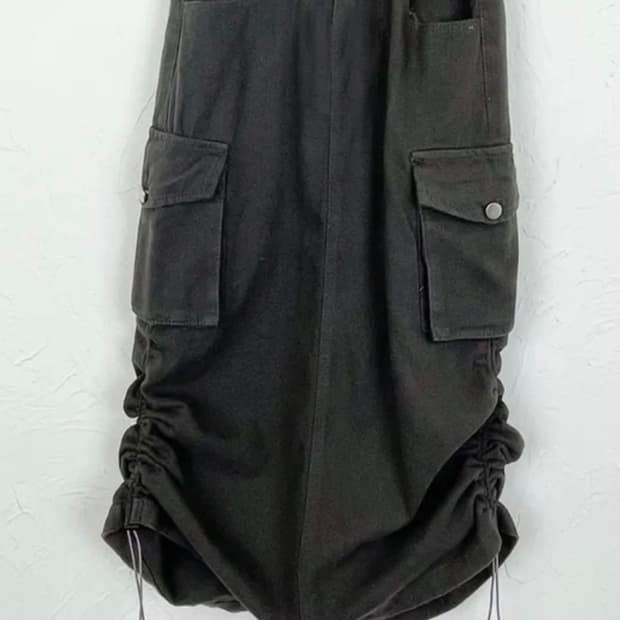 카고 사이드 스트링 롱 스커트