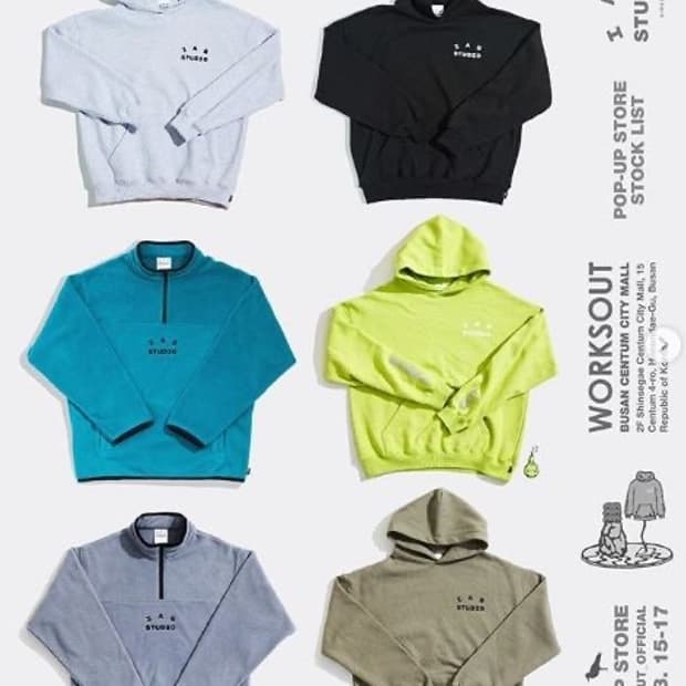 아이앱스튜디오 플리스하프집업 블루