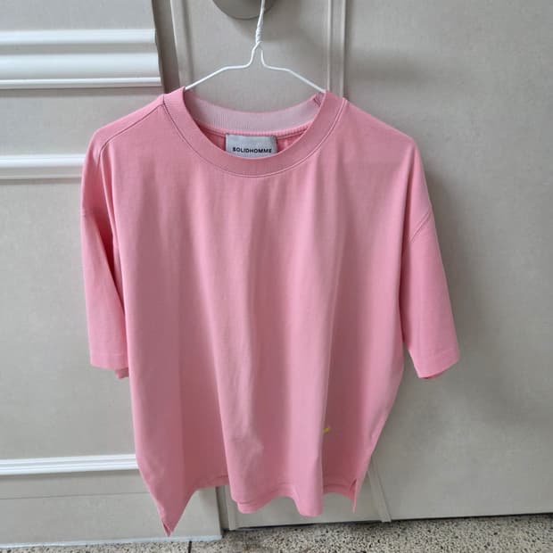 솔리드옴므 핑크 오버핏 반팔 46
