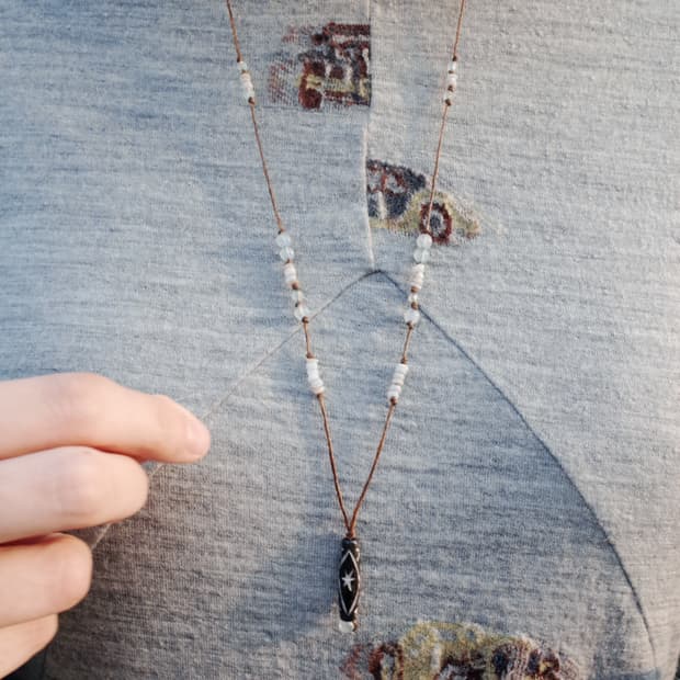 twilight flame long necklace 길이조절 끈 목걸이