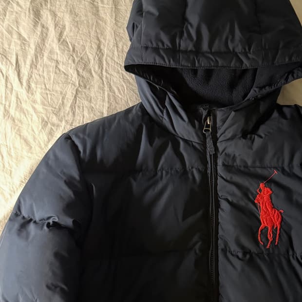 폴로 빅포니 패딩 네이비 L