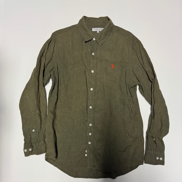 US 폴로 아센 22년도 린넨 긴팔 셔츠 M 카키