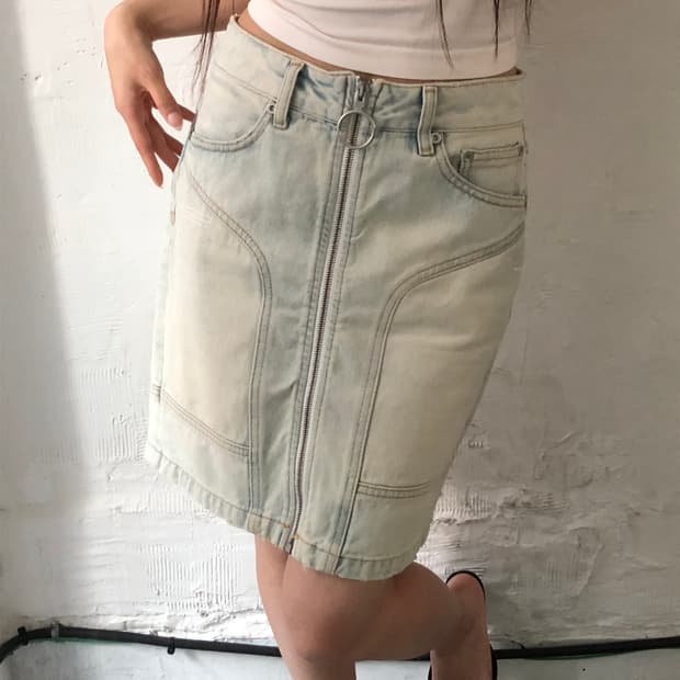 Off-White 오프화이트 블리치 다이 데님 스커트