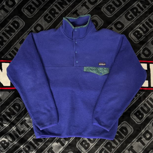 파타고니아 신칠라 스냅 티 풀 오버 블루 라이트 그린 메이드 인 자메이카