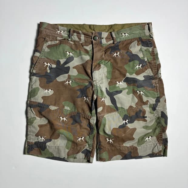 폴로 랄프로렌 클래식핏 카모 하운드독 자수 코튼 반바지 R2625