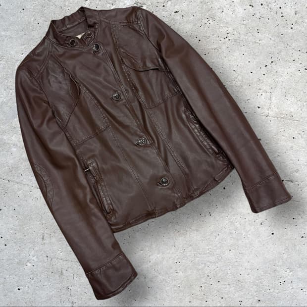 SYSTEM 시스템 브라운 양가죽 여성 자켓 D169