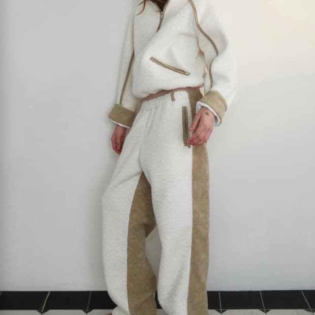 김미더영 GIMMETHEYOUNG 쉐르파 상하의 아이보리 세트판매