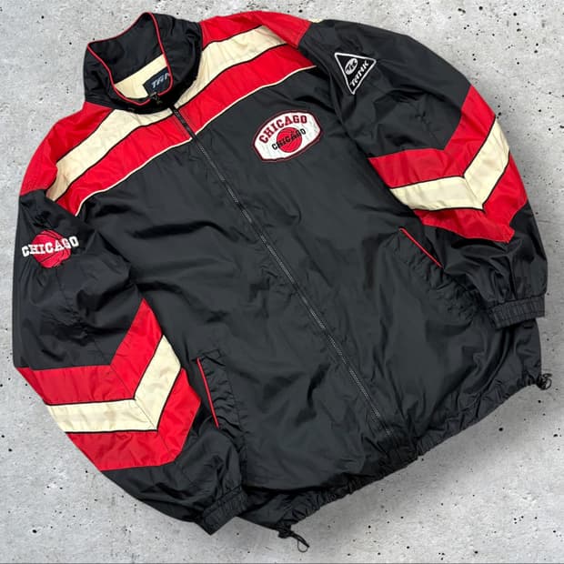 [XL] TANK 애슬레틱 시카고 블랙 바람막이 자켓 C388