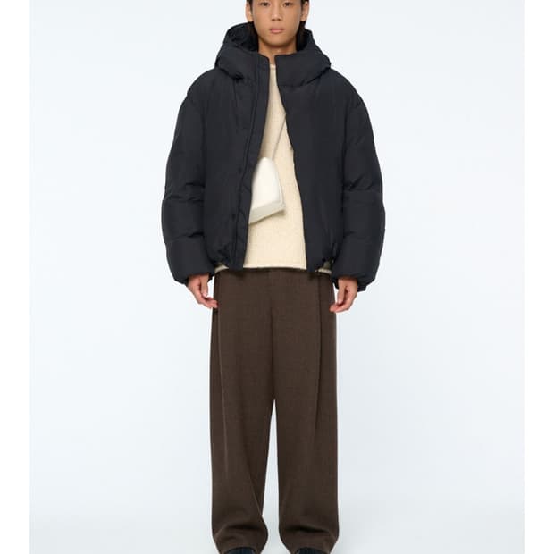 Amomento HOODED DOWN PUFFER BLACK