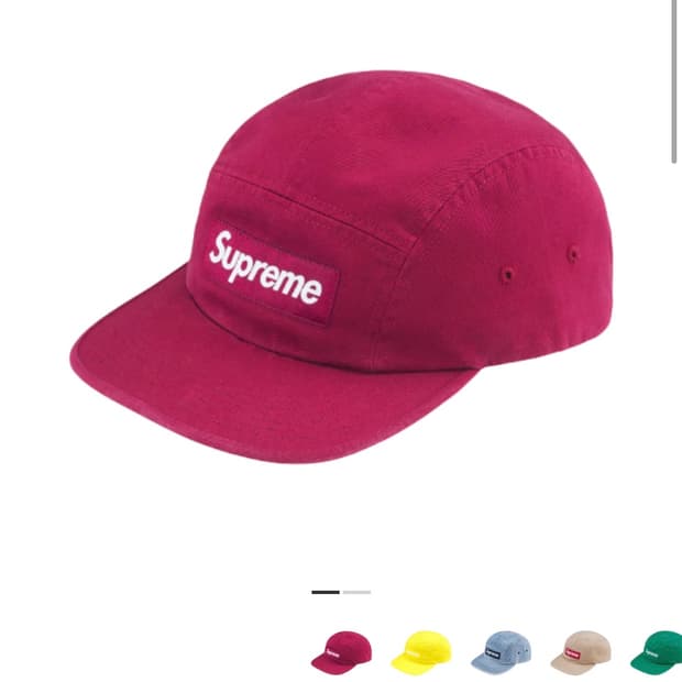 슈프림 워시드 치노 트윌 캠프캡 크랜베리 
