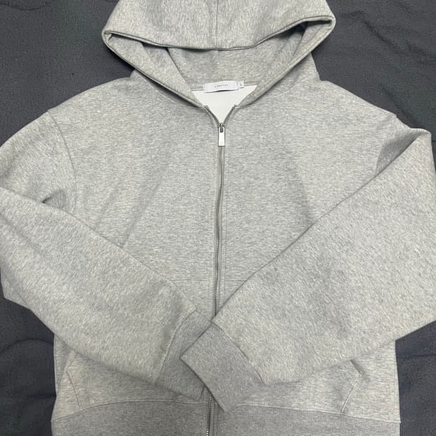 [L] 시그니처 투웨이 크롭 후드 집업 그레이