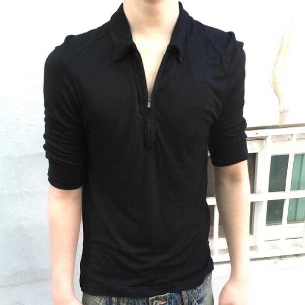 더 비리디안느 반팔 반 집업 티셔츠