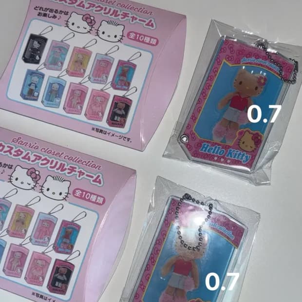 산리오 키티 롱다리 클로젯 컬렉션 랜덤 키링 갸루키티 롱다리키티