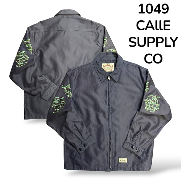 CAlle Supply.Co  네이비 그린 용패턴 스카쟌 자켓 L