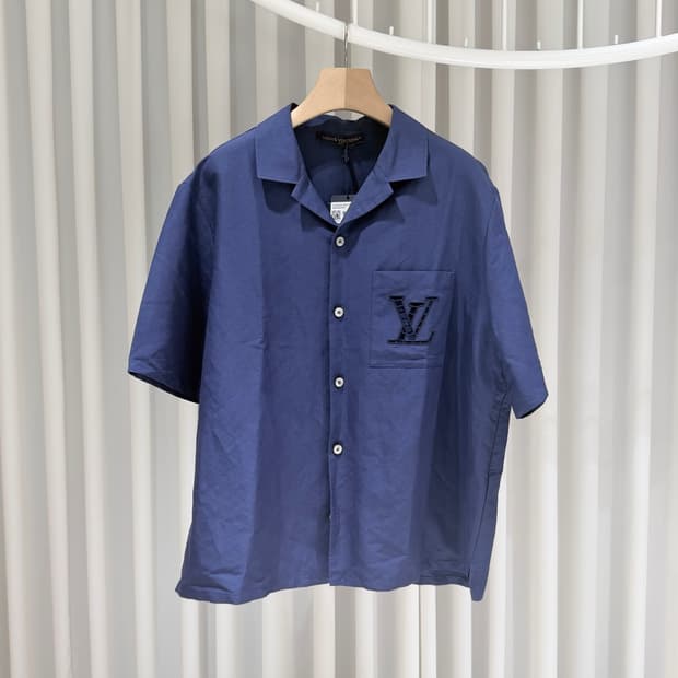 (A급/XXL) / 루이비통 LV 로고 엠브로이더드 서머 반팔 셔츠 자켓