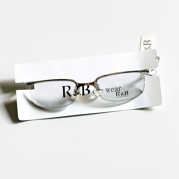 R&B EYEWEAR 실버 반무테 스퀘어 메탈 프레임 빈티지 안경