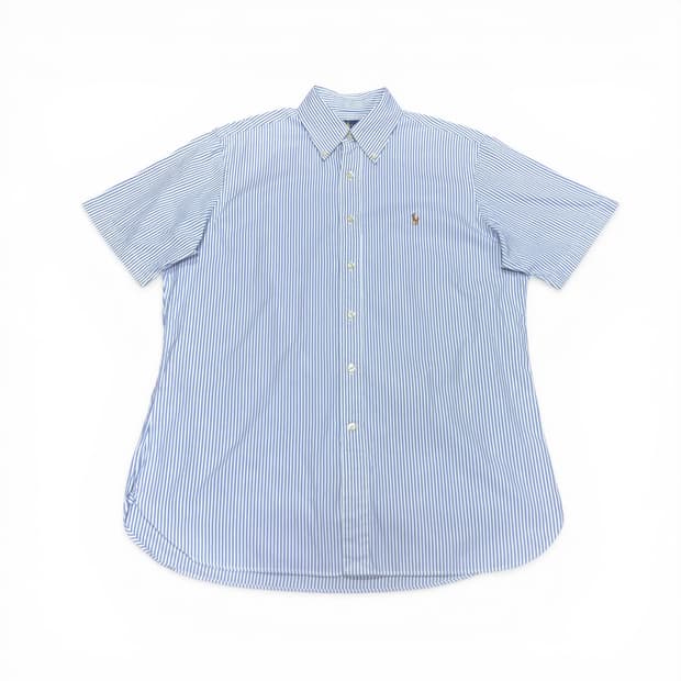 M 폴로 랄프로렌 스카이블루 스트라이프 반팔셔츠