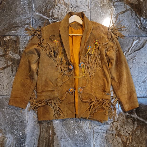 USA 스웨이드 웨스턴 프린지 자켓