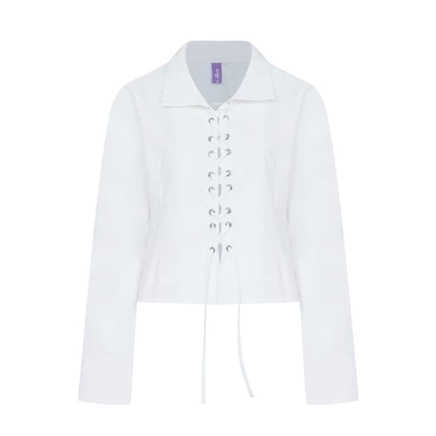 아일렛 리본 셔츠