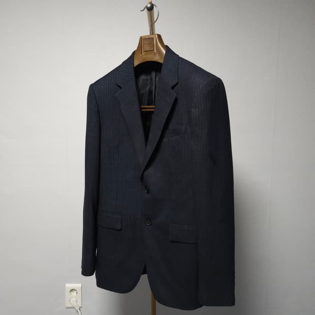 코모도 여름 스트라이프 슬림 정장 세트 