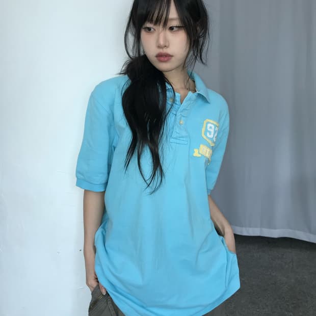 Abercrombie 패치워크 카라 티
