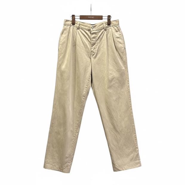 USA VINTAGE 핀턱 스트레이트 치노팬츠 버튼플라이 디테일 크림