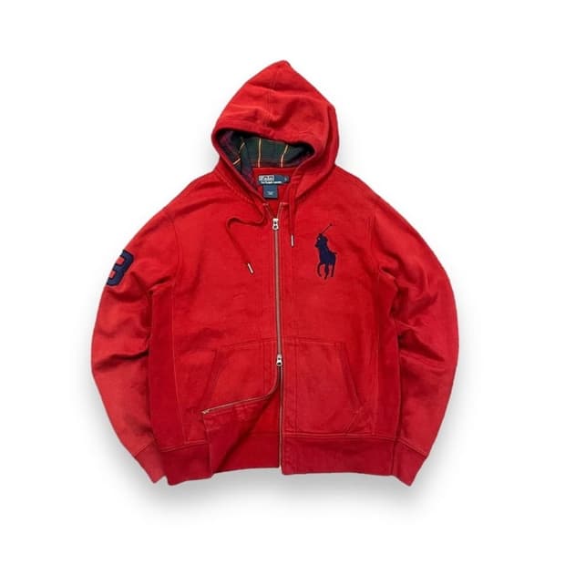 폴로 빅포니 후드집업 레드