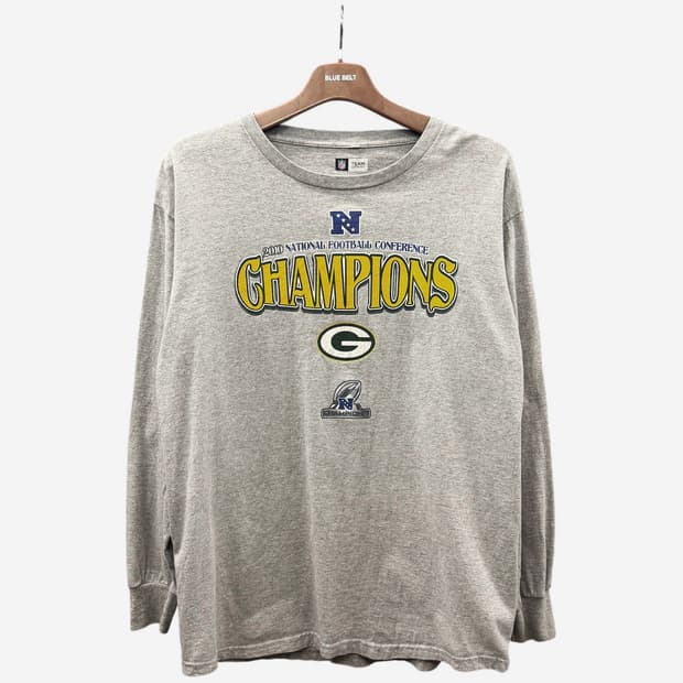 빈티지 롱슬리브 팩커스 챔피언스 그래픽 시보리 디테일 그레이