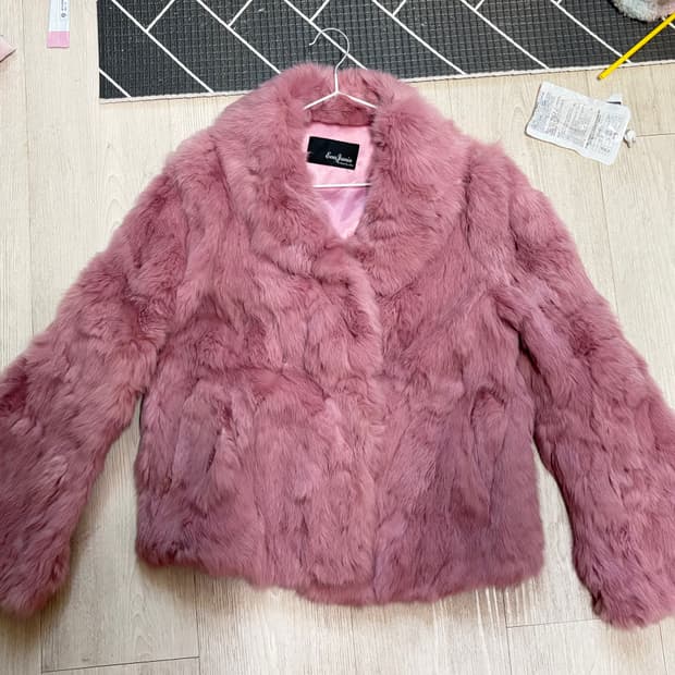 토끼 퍼자켓 핑크 아케호무 샵502 큐빈 