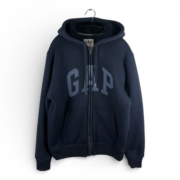 L) GAP 빅로고 보아 플리스 후드집업 네이비