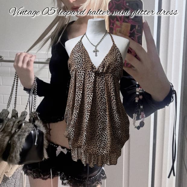 Vintage 05 leopard halter mini glitter d