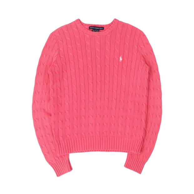폴로 랄프로렌 핑크 케이블 니트
