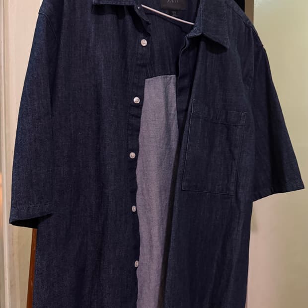 ZARA 자라 데님 릴랙스핏 반팔 셔츠 1820/320/405/L L