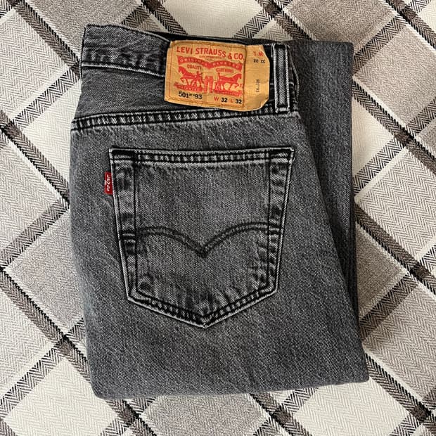 리바이스 501 데님 팬츠 흑청 그레이
