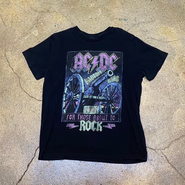 미국 빈티지 acdc 공식굿즈 투어티 반팔티 락티셔츠