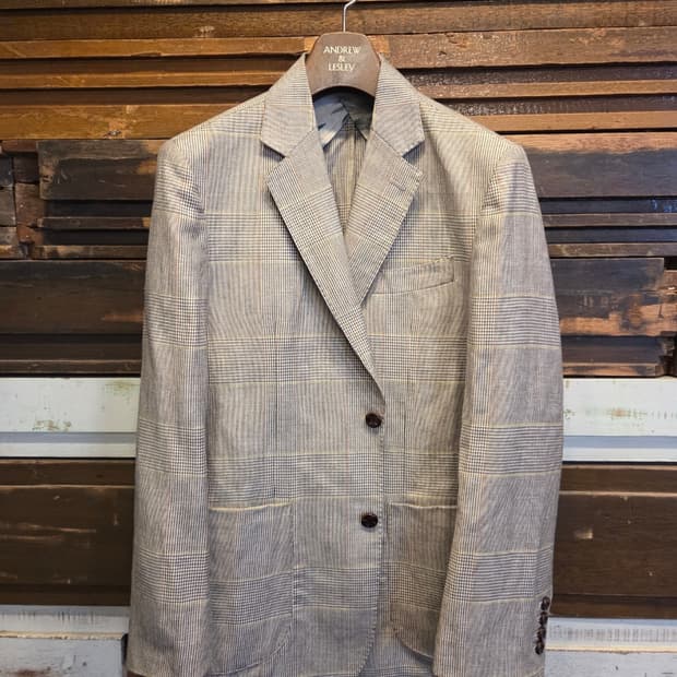 블랙브라운 린넨자켓