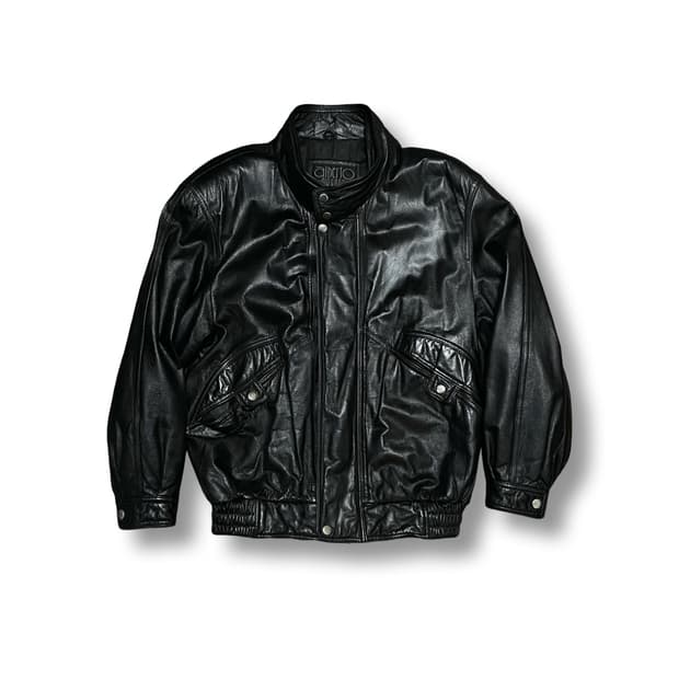 [L] 알베르토 빈티지 소가죽 블랙 봄버 자켓