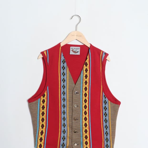 8~90's JAY MUSSON Argyle Vest