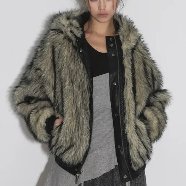 샌드릭 리버시블 퍼레더점퍼 퍼자켓