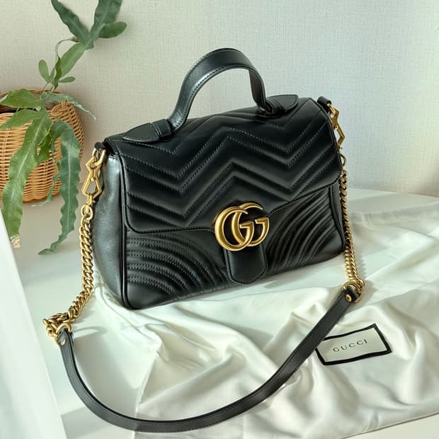 구찌 GG 마몽 마틀라세 탑 핸들백