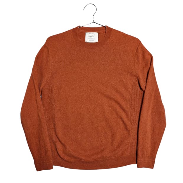 헨리코튼 캐시미어 100 라운드 니트 주황 105 (실측95~100)