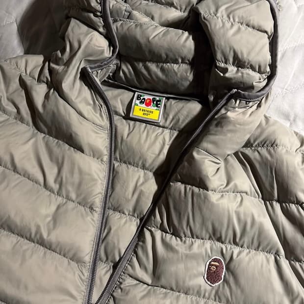 Bape 경량패딩 그레이