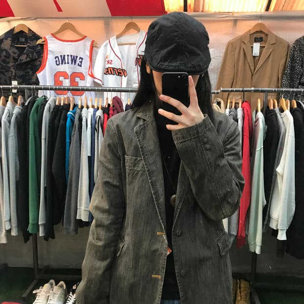 빈티지 워싱 데님 블레이저