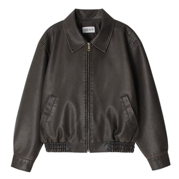 랭앤루 레더자켓 다크브라운 