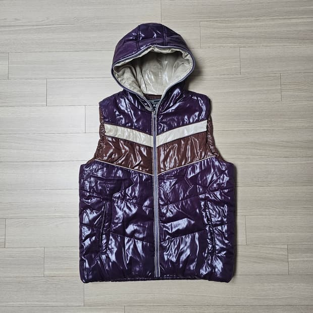 M 95 ) C.P.S 경량 패딩 베스트 조끼 재팬 빈티지. 퍼플 브라운