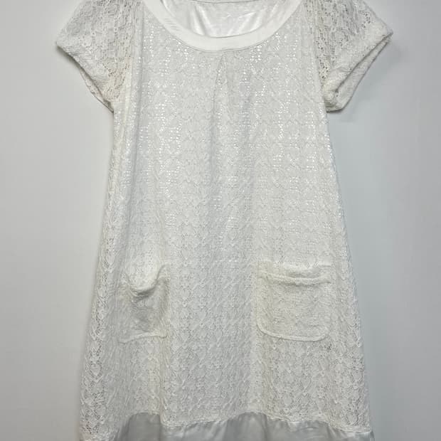 아이보리 레이스 라글란 탑