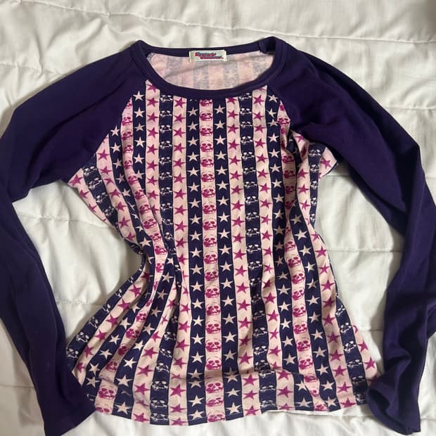 히스테릭글래머 퍼플 스타 롱슬리브 