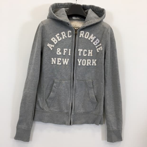 아베크롬비 아치로고 Y2K 그레이 후드집업 M