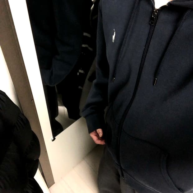 폴로 후드집업 네이비