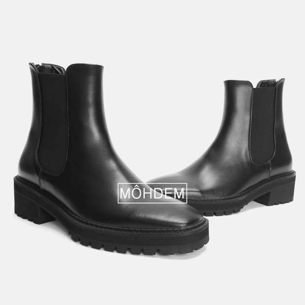 [premium] 렉트 가죽 첼시부츠 코만도솔